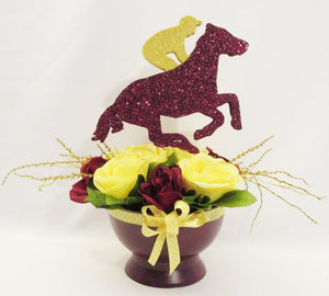 Horse and Jockey floral centerpiece - Designs by Ginny