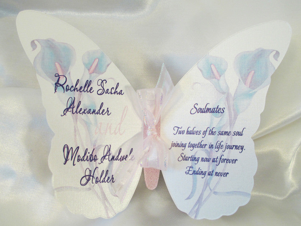 Butterfly style wedding program - Designs by Ginny