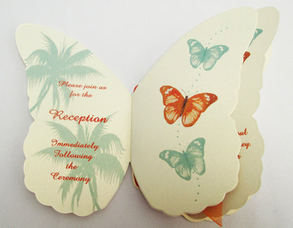 Butterfly Shape Cutout Wedding Invite SAMPLE