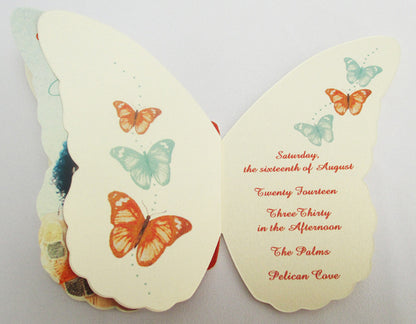 Butterfly Shape Cutout Wedding Invite SAMPLE