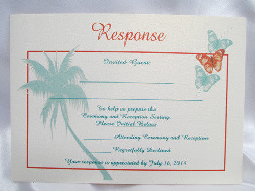 Butterfly Shape Cutout Wedding Invite SAMPLE