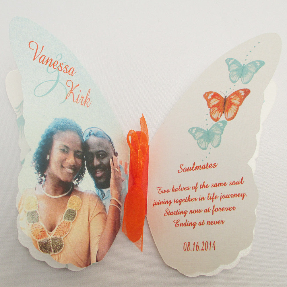 Butterfly Shape Cutout Wedding Invite SAMPLE
