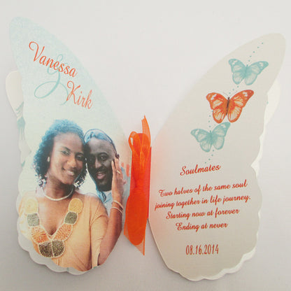 Butterfly Shape Cutout Wedding Invite SAMPLE