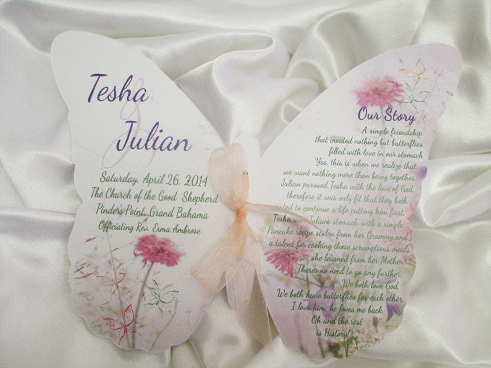 Floral Butterfly Wedding Program