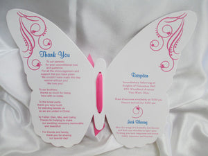 Pink & Blue Butterfly Wedding Program