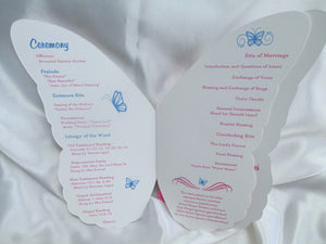 Pink & Blue Butterfly Wedding Program