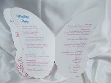 Load image into Gallery viewer, Pink &amp; Blue Butterfly Wedding Program
