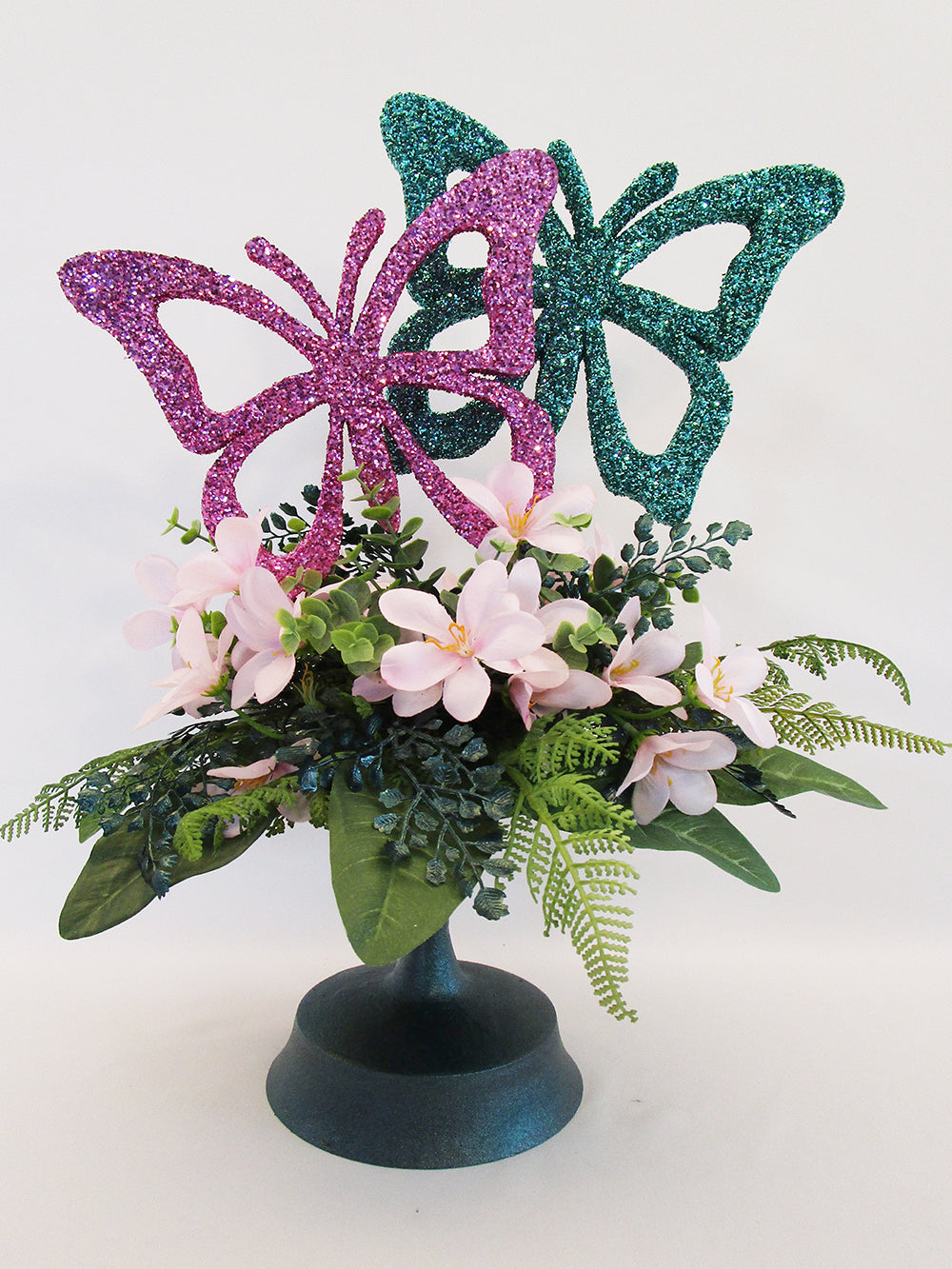 Butterfly silk floral centerpiece - Designs by Ginny
