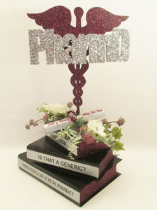 Medical Caduceus symbol graduation centerpiece - Designs by Ginny 