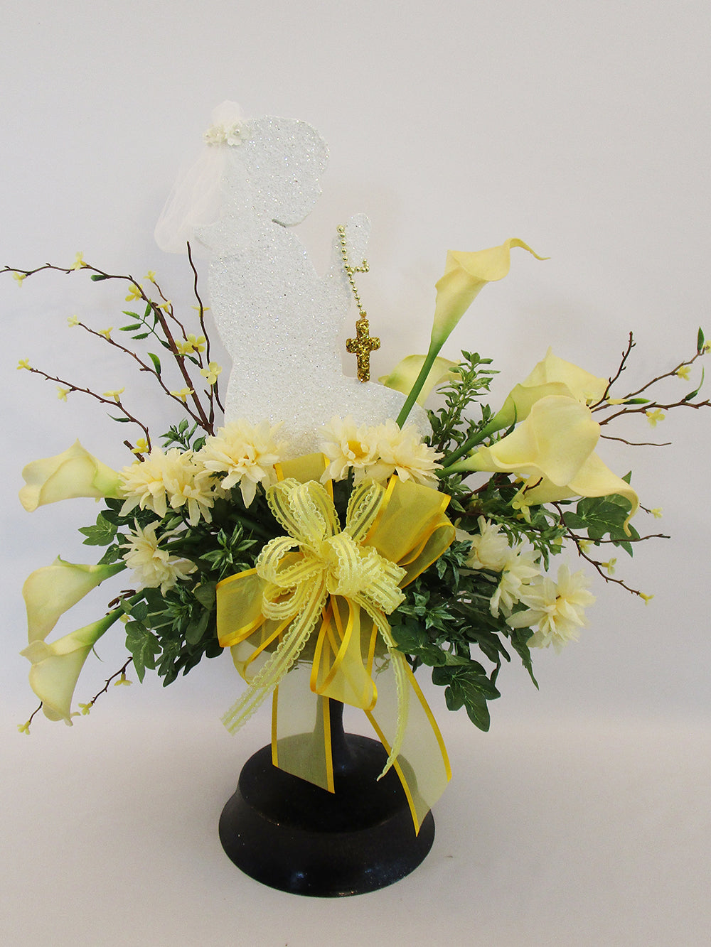1st communion floral centerpiece - Designs by Ginny