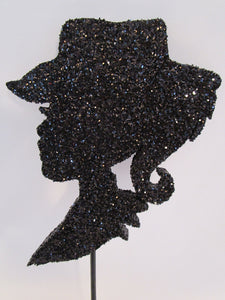Cowgirl Head silhouette Cutout - Designs by Ginny