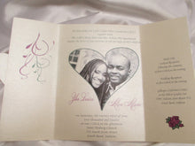 Load image into Gallery viewer, Tri-fold Interlocking Hearts Wedding Invite
