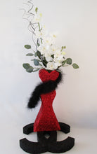 Load image into Gallery viewer, Styrofoam Dress shape form &amp; silks on CC cutout centerpiece - Designs by Ginny
