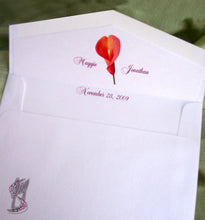 Load image into Gallery viewer, Orange Lily Wedding Invite envelope lining - Designs by Ginny
