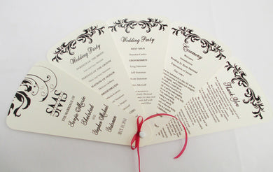 Fan style wedding program - Designs by Ginny