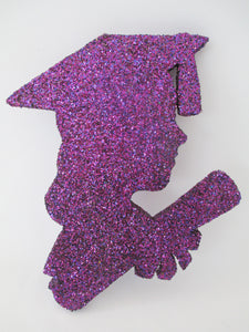 Grad girl head silhouette cutout for centerpiece - Designs by ginny