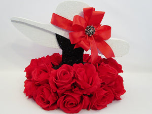 Floppy Hat Red Roses Centerpiece