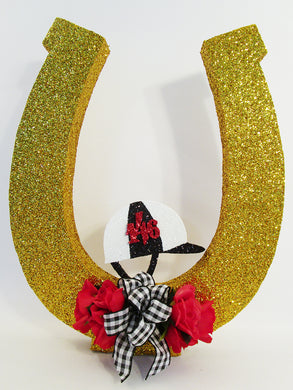 Super large Horseshoe and Jockey Cap centerpiece - Designs by Ginny