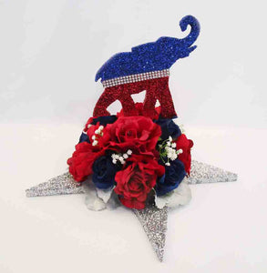 GOP elephant floral centerpiece on silver star