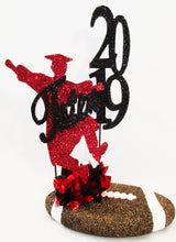 Load image into Gallery viewer, Football themed graduation centerpiece - Designs by Ginny
