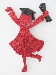 Grad girl cutout red with black accents - Designs by Ginny