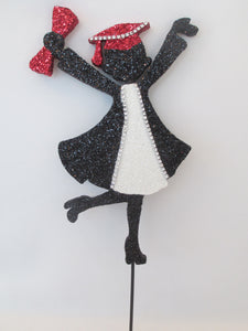 Grad girl cutout with black,red & white accents - Designs by Ginny