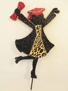grad girl cutout with leopard accents - Designs by Ginny