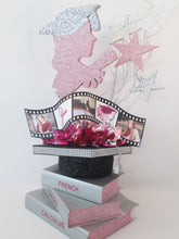 Load image into Gallery viewer, Grad girl silhouette with stack of books centerpiece - Designs by Ginny

