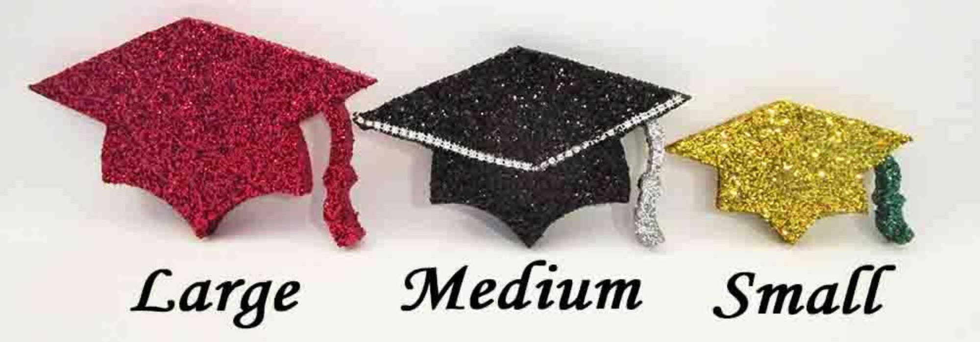 Graduation Hat - Chunky Glitter Silver - Style C - Yard Card