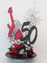 Load image into Gallery viewer, 50th birthday guitar centerpiece - Designs by Ginny
