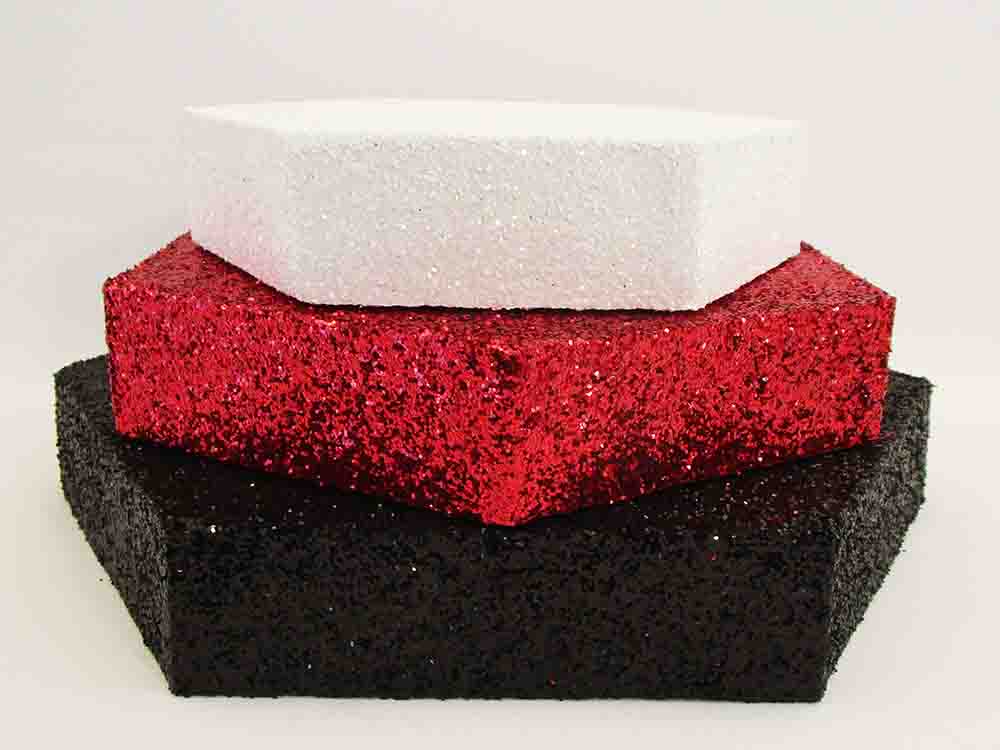 Styrofoam hexagon shaped centerpiece base Designs by Ginny