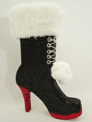 High Heel Boot with faux fur cutout - Designs by Ginny