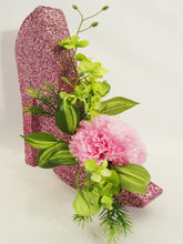Load image into Gallery viewer, Pink High Heel Shoe with silk flowers centerpiece

