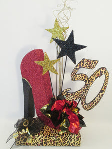 50th High heel shoe birthday centerpiece - Designs by Ginny