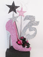 Load image into Gallery viewer, 75 the high heel shoe birthday centerpiece - Designs by Ginny
