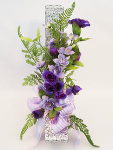 Purple and lavender high heel shoe centerpiece - Designs by Ginny
