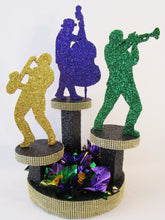 Load image into Gallery viewer, Mardi gras centerpiece with musicians - Designs by Ginny
