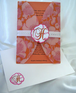 Large Floral Print Wedding Invite