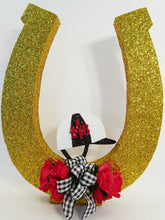 Load image into Gallery viewer, Large Horseshoe wreath centerpiece - Designs by Ginny
