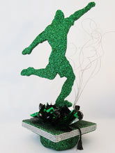 Load image into Gallery viewer, Male soccer player graduation centerpiece - Designs by Ginny
