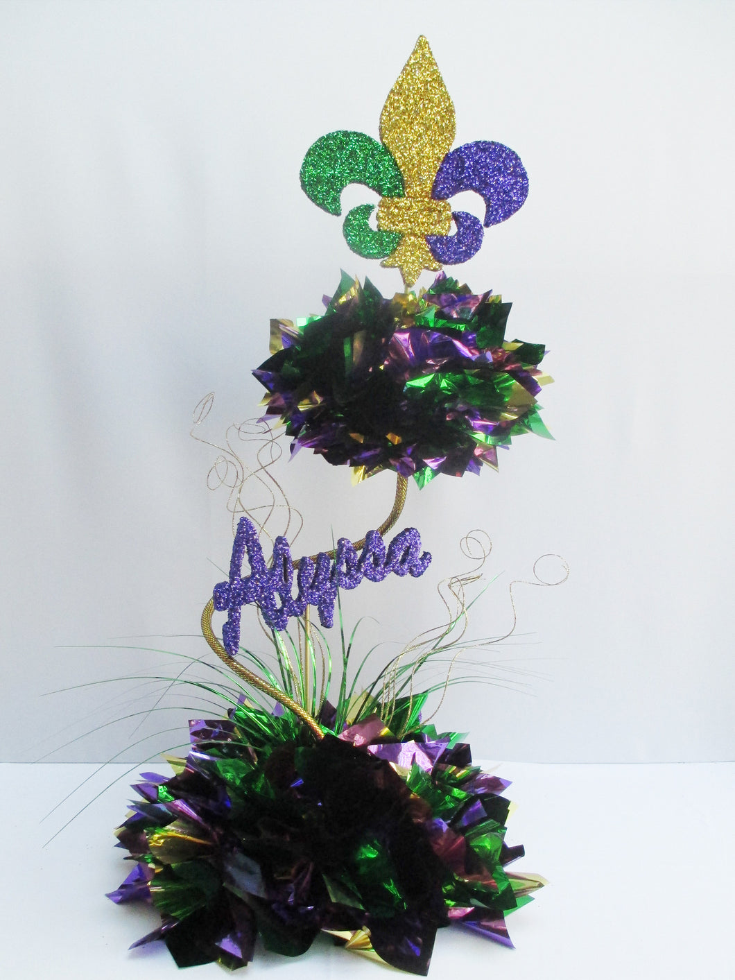 Fleur de Lis Mardi Gras centerpiece - Designs by Ginny