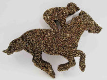 Load image into Gallery viewer, Stryrofoam mini horse and jockey cutout - Designs by Ginny
