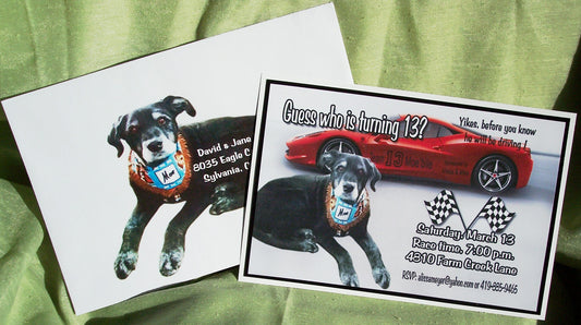 Dog party invite - Designs by Ginny