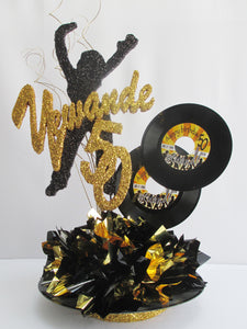 Motown dancer & records centerpiece - Designs by Ginny