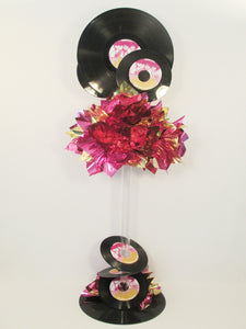 Motown themed real records centerpiece - Designs by Ginny