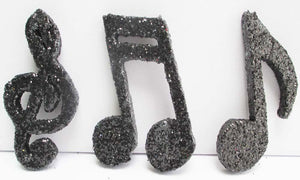Black Styrofoam musical notes - Designs by Ginny