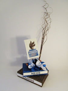 Stack of books centerpiece - Designs by Ginny