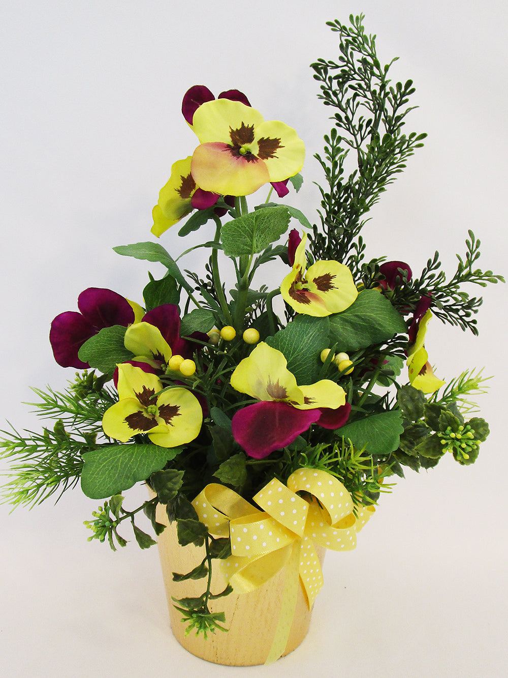 Silk Pansy Floral Table Centerpiece