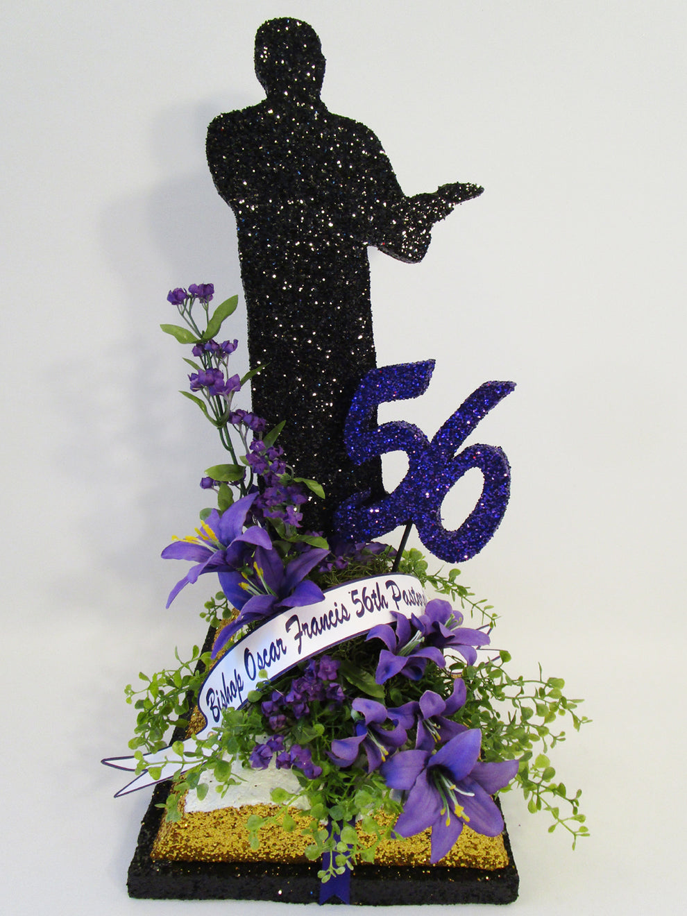 Pastor on bible floral centerpiece – Designs by Ginny
