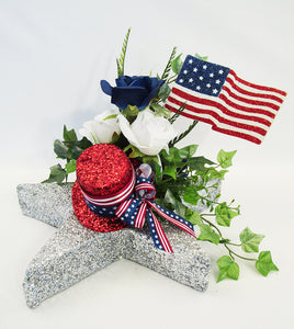 Patriotic centerpiece on star base - Designs by Ginny